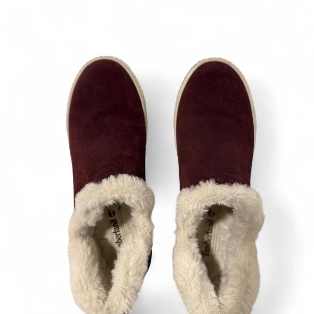 Timberland Skyla Bay slip-on sneakers in burgundy suede